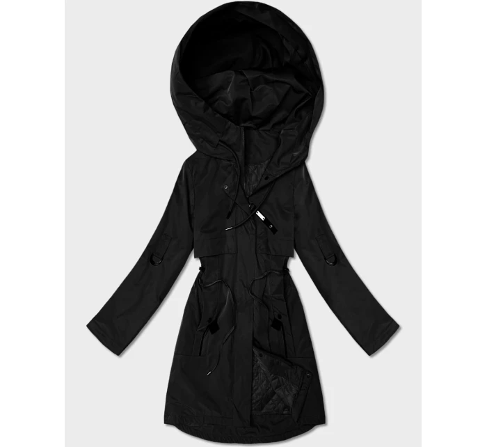 Prosta kurtka damska z podwijanymi rękawami Goodlookin czarna (B8556-1)