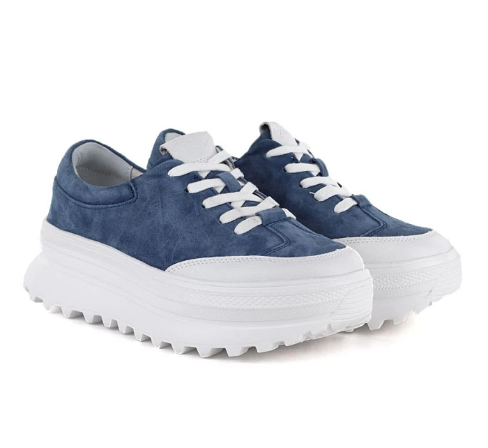 Dámské kožené boty na platformě modré Vince dámské