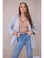 Šedé sako s klopami elegantní Šedé sako s klopami elegantní
