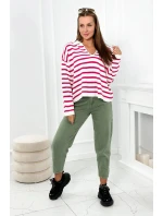 Pruhovaný svetr fuchsie