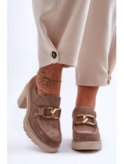 Elegantní boty se zlatým zdobením béžová Harmell