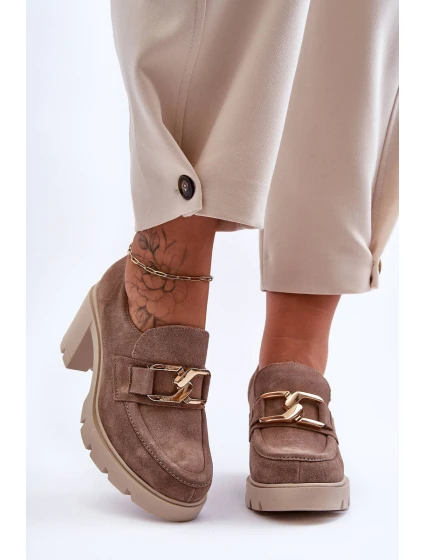 Elegantní boty se zlatým zdobením béžová Harmell