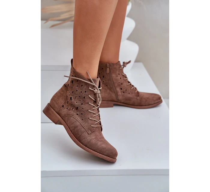 Šněrovací Boty S Vzorem Hnědé model 21685089 - S.Barski Šněrovací Boty S Vzorem Hnědé model 21685089 - S.Barski