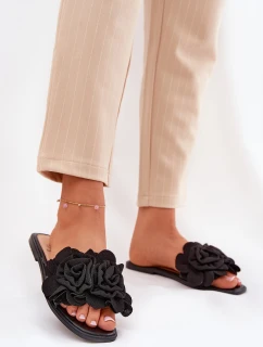 Ploché Dámské Pantofle S Mašlí Černé model 21688613 - Boto