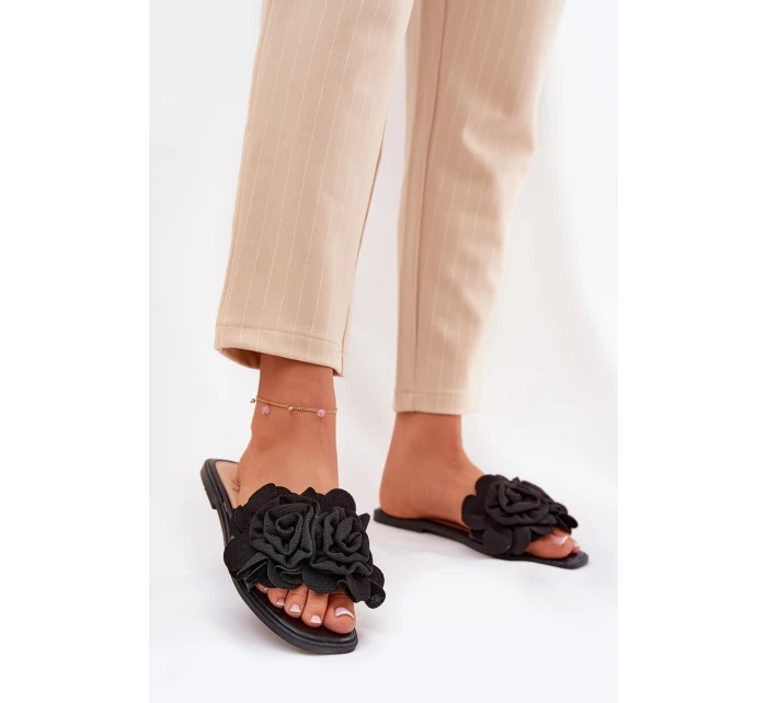 Ploché Dámské Pantofle S Mašlí Černé model 21688613 - Boto Ploché Dámské Pantofle S Mašlí Černé model 21688613 - Boto