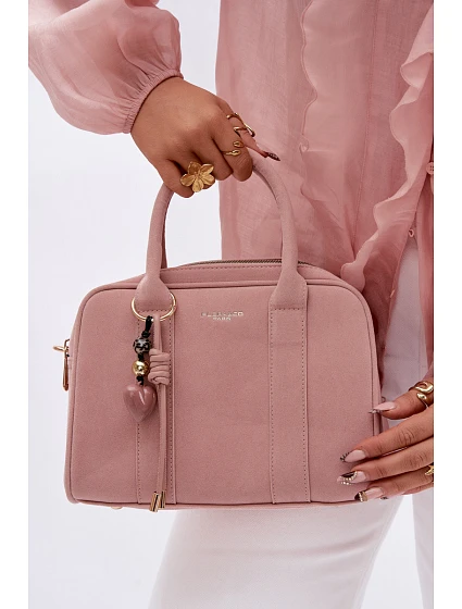 taška Eco semišová s přívěskem Růžová model 22111556 - Flora&Co
