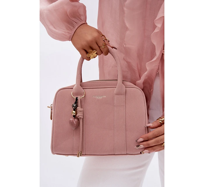 taška Eco semišová s přívěskem Růžová model 22111556 - Flora&Co