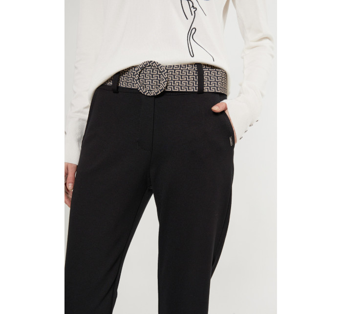 Monnari Kalhoty z tkaniny Viskóza Kalhoty černé