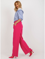 Tmavě růžové široké kalhoty ze švédského materiálu