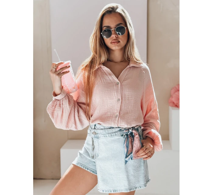 Dámská mušelínová košile 208 růžová - Kesi