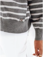 FashionStreet šedý pruhovaný dámský svetr MY2540