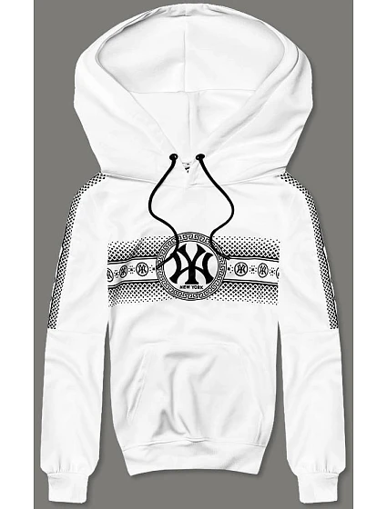 Bílá pánská mikina s kapucí model 18433261 - J.STYLE