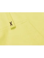 Krátká tepláková mikina v citrónové barvě s kapucí (8B939-33)