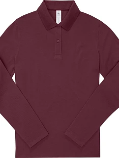 B&C My Polo 180 LSL /women Dámské piqué polo s dlouhým rukávem 01.W462 burgundy