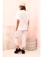 Dámská máslová souprava s krátkým rukávem a kalhotami béžový Dámská máslová souprava s krátkým rukávem a kalhotami béžový