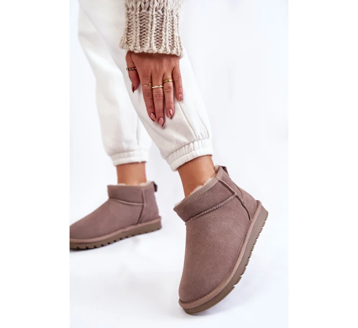 Dámské semišové nízké boty do sněhu Šede Shelie Dámské semišové nízké boty do sněhu Šede Shelie