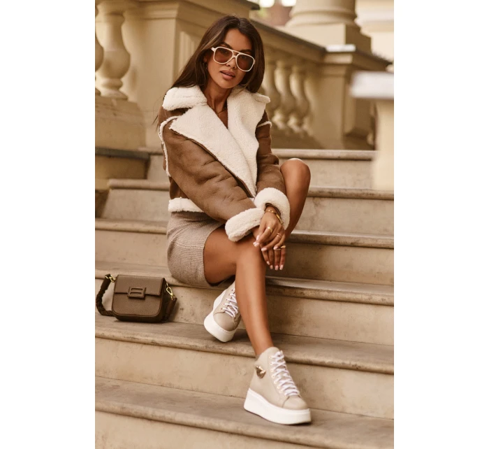 Dámské vysoké tenisky na zip Lemar Bež Katerin Dámské vysoké tenisky na zip Lemar Bež Katerin