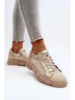 Dámská kožená obuv model 21651324 Světle béžová - Maciejka