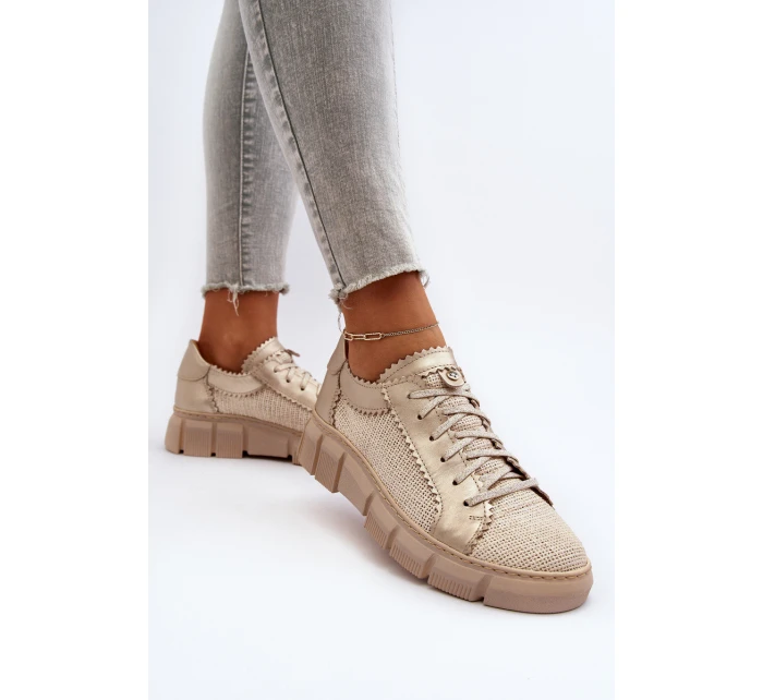 Dámská kožená obuv model 21651324 Světle béžová - Maciejka