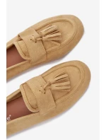 Dámské mokasíny ploché s třásněmi Žluté model 21919055 - Boto