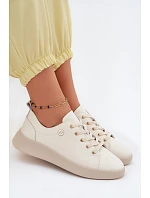 Kožené dámské polobotky Vinceza 41508 světle béžové