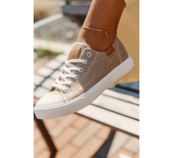 Dámské látkové tenisky Big Star – béžové Dámské látkové tenisky Big Star – béžové
