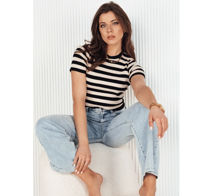 TARSON dámská pruhovaná halenka černá FashionStreet RY2384