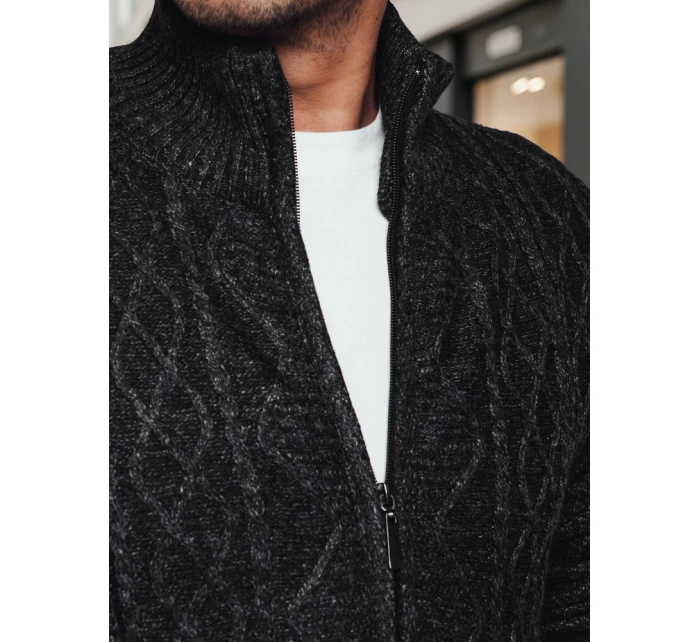 Pánský rozepínací svetr tmavě šedý FashionStreet WX2252z Pánský rozepínací svetr tmavě šedý FashionStreet WX2252z