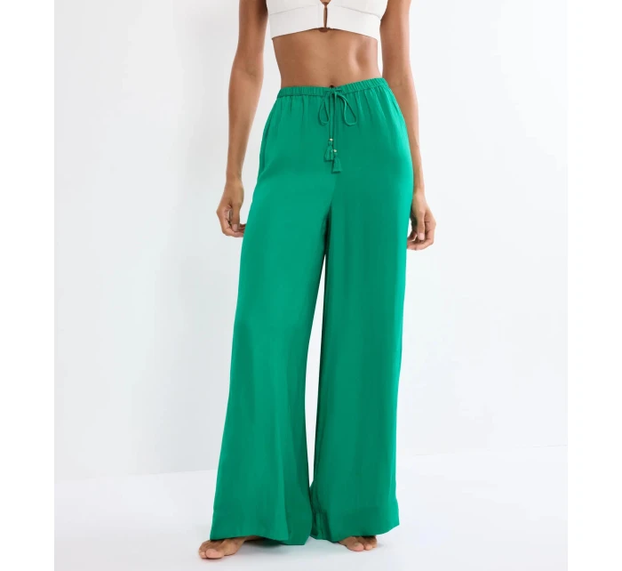 Summer Satin Trousers - GREEN - TRIUMPH GREEN - TRIUMPH