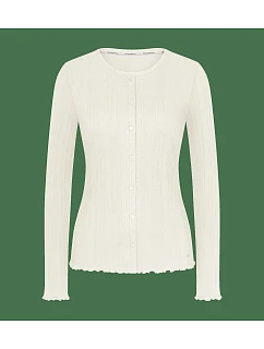 model 22302818 Rib Cardigan LSL Silk White  Silk White - Triumph