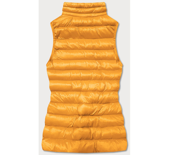 Krátká žlutá dámská prošívaná vesta (23077-333)