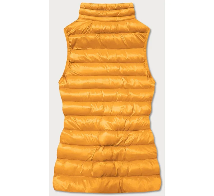 Krátká žlutá dámská prošívaná vesta model 16279850 - J.STYLE Krátká žlutá dámská prošívaná vesta model 16279850 - J.STYLE
