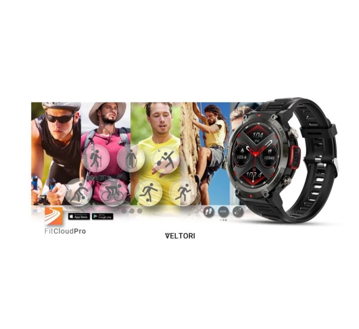 Černý silikonový řemínek model 21805555 - VELTORI