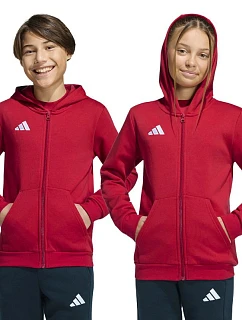 Dětská mikina adidas Entrada 26 Full Zip Hoodie červená KH1781