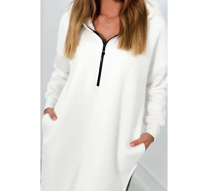 Zateplená mikina s bočními rozparky ecru Zateplená mikina s bočními rozparky ecru