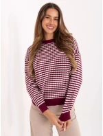 Sweter IT SW model 21717628 bordowy - FPrice Sweter IT SW model 21717628 bordowy - FPrice