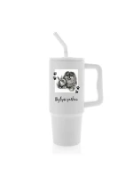 Personalizovaná termoska s barevným víčkem - fotografie s mazlíčkem Personalizovaná termoska s barevným víčkem - fotografie s mazlíčkem