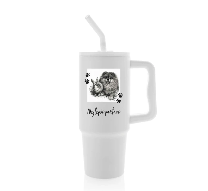 Personalizovaná termoska s barevným víčkem - fotografie s mazlíčkem Personalizovaná termoska s barevným víčkem - fotografie s mazlíčkem