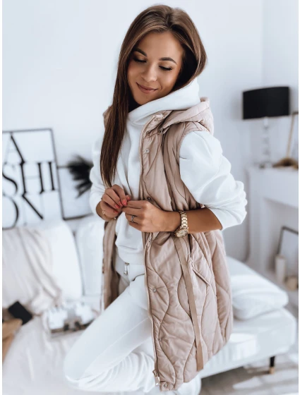 Dámská prošívaná vesta WELIA béžová FashionStreet TY3295