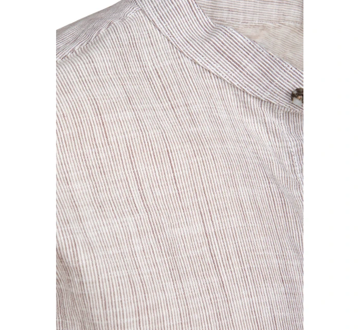 Pánská košile s dlouhým rukávem a límečkem hnědá Dstreet model 21989457 - FashionStreet