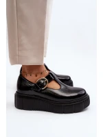 Moderní Polobotky na Masivní Platformě Černé model 21646958 - Zazoo
