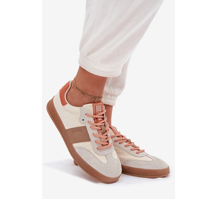 Kožené semišové dámské tenisky Big Star model 22042808 béžové - Big Star Shoes