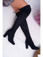 Dámské semišové kozačky na vysokém podpatku Černá Xamarin Dámské semišové kozačky na vysokém podpatku Černá Xamarin