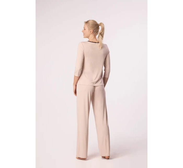 Dlouhé dámské pyžamové kalhoty model 20696306 Růžové - MEFEMI BY NIPPLEX