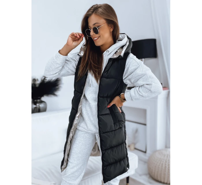 Dámská prošívaná oboustranná vesta MARIET černá FashionStreet TY3161