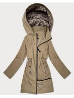 Prosta kurtka damska na podszewce Goodlookin piaskowa (KK60409-4#)