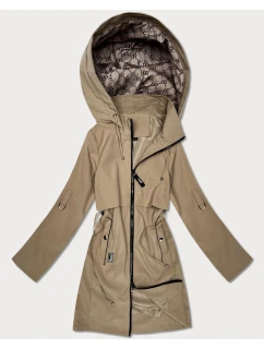 Prosta kurtka damska na podszewce Goodlookin piaskowa (KK60409-4#)