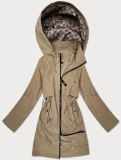 Prosta kurtka damska na podszewce Goodlookin piaskowa (KK60409-4#)