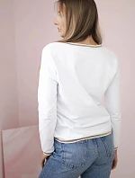 Dámská mikina s flitrovým nápisem bílý