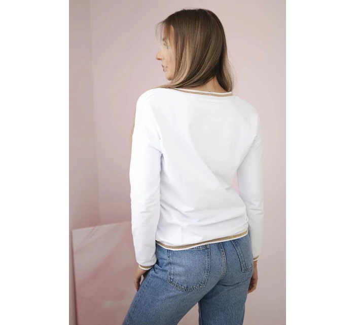 Dámská mikina s flitrovým nápisem bílý